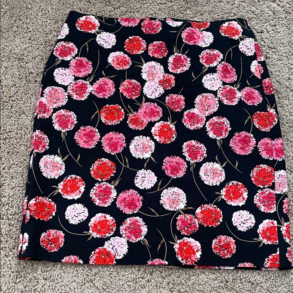 Talbots Petite‎ Black and Pink Floral Skirt Size 2P